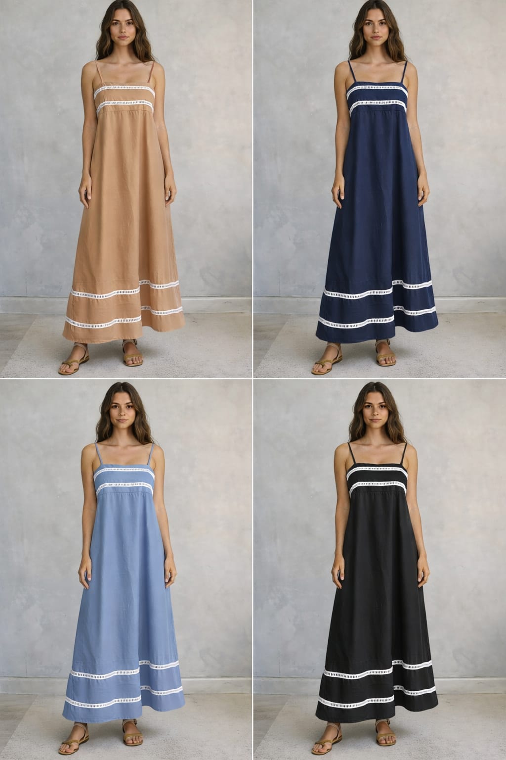 VESTIDO LINHO ALÇA FINA